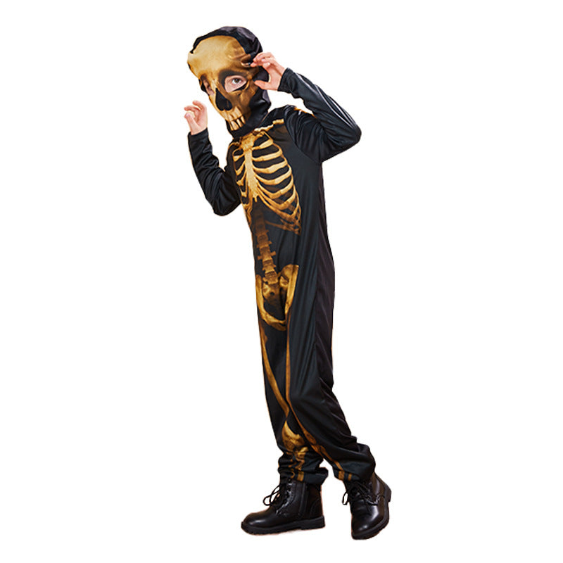 Kids Halloween Costume Golden Skeleton FT22553 - Little Kooma