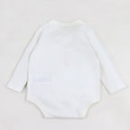 Baby White Dinosaur Long Sleeve Kimono Bodysuit n Stripe Pants Set Boneless Sewing - Little Kooma