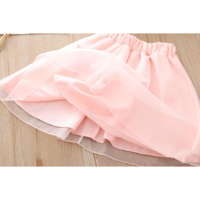 [KG06] Kids Girls Voile Cheongsam Set Top n Skirt Embroidered Flower n Butterfly CNY Chinese New Year Outfit - Little Kooma