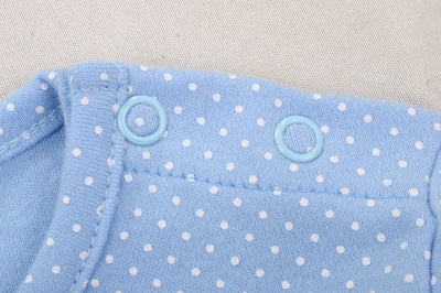 Baby Blue w White Dots Little Puppy Jumpsuit All In One - Little Kooma