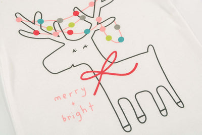 Baby Merry & Bright Reindeer White Jumpsuit All In One - Little Kooma