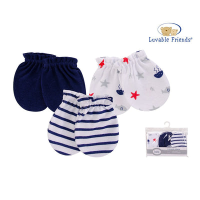 Luvable Friends Baby Scratch Mittens 3 Pairs Pack 00528 - Little Kooma
