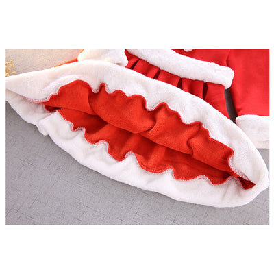 Kids Girl's Santa Caroset Dress w Hat Long Sleeves - Little Kooma