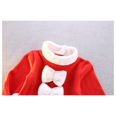 Kids Girl's Santa Caroset Dress w Hat Long Sleeves - Little Kooma