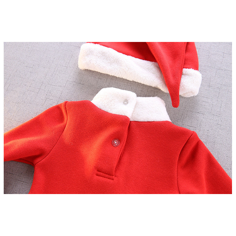 Kids Girl's Santa Caroset Dress w Hat Long Sleeves - Little Kooma