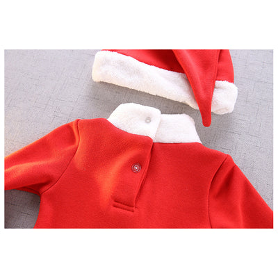 Kids Girl's Santa Caroset Dress w Hat Long Sleeves - Little Kooma