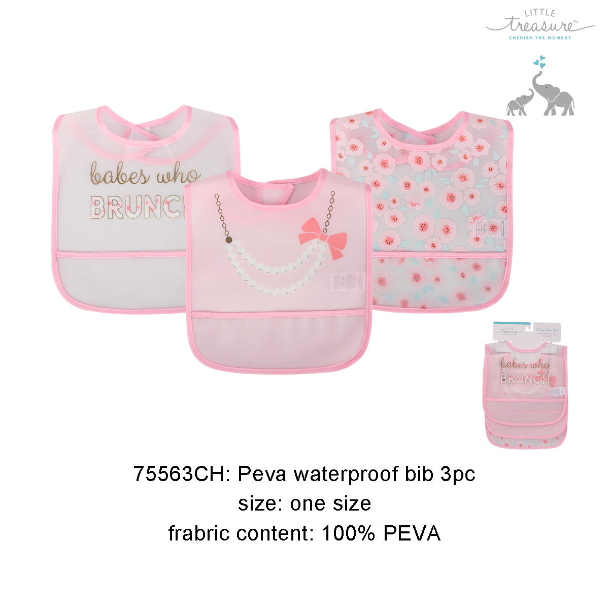 Luvable Friends Peva Waterproof Bibs 3 Pcs Pack - Little Kooma