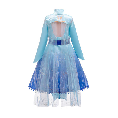 Elsa Dress w Cape n Coat Dress Frozen 2 Costume - Little Kooma