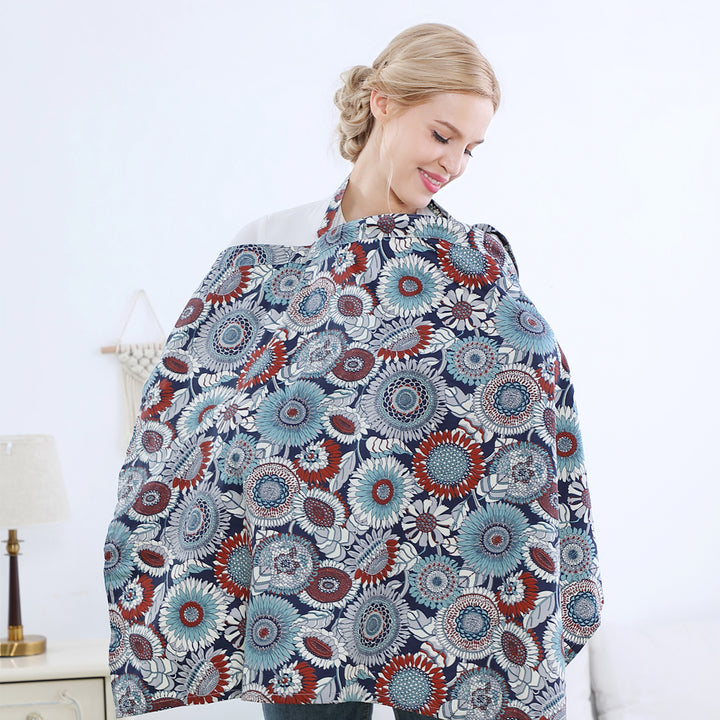 Breathable Cotton Baby Feeding Nursing Cover Mummy Breastfeeding Cover Poncho Shawl Stroller Blanket - Little Kooma