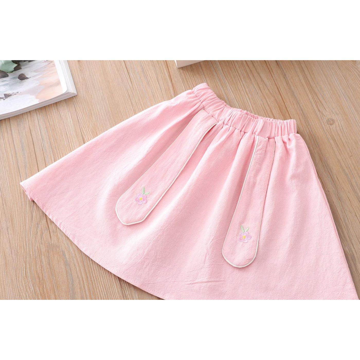[KG08] Kids Girls Cheongsam Set Top n Skirt Embroidered Bunny CNY Chinese New Year Outfit - Little Kooma