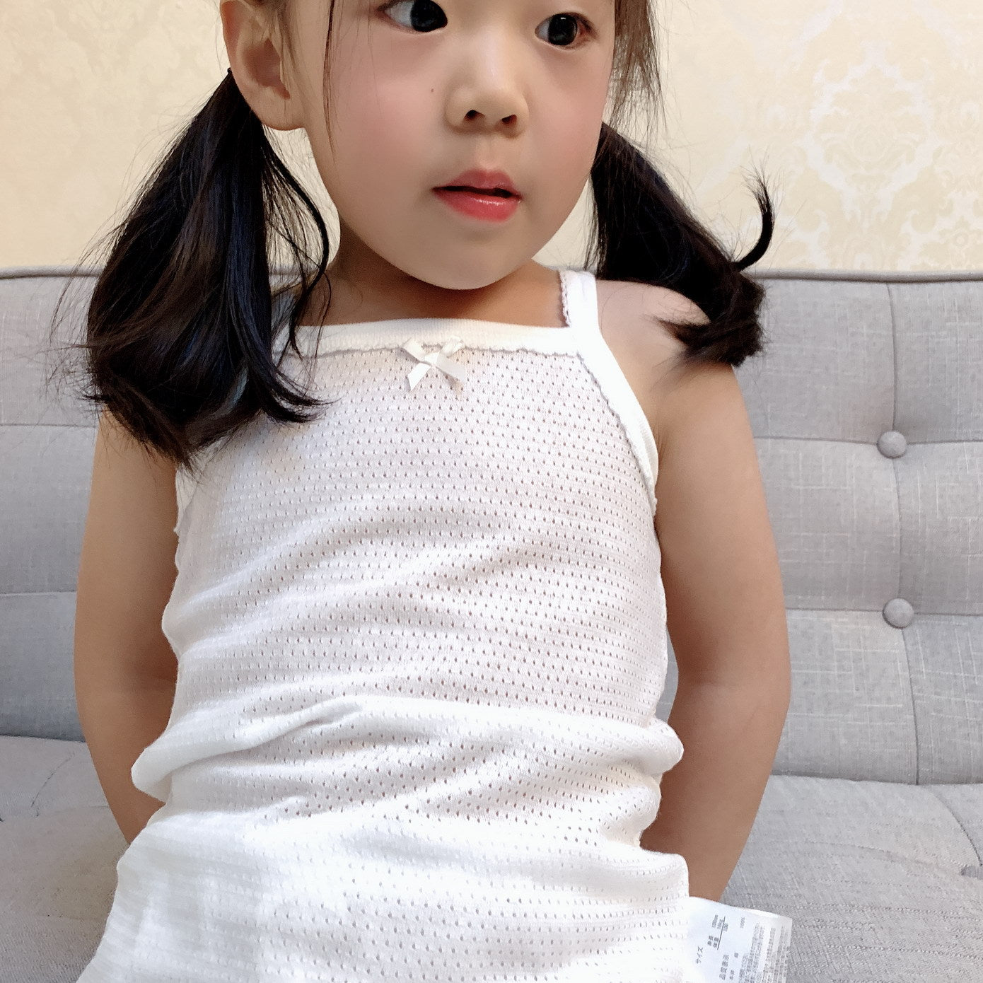 Baby Kid Girls Net Cotton Plain White Camisole Vest 2 Pack - Little Kooma