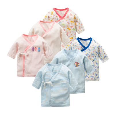 New Born Baby Bear Short Kimono Top Tie-side Shirt 3 Pack - Little Kooma
