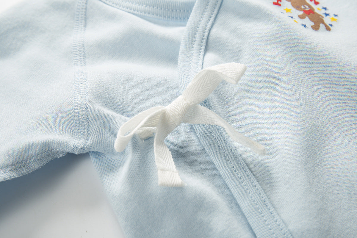 New Born Baby Bear Short Kimono Top Tie-side Shirt 3 Pack - Little Kooma
