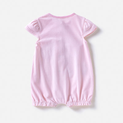 Baby Girl Pink Romper w Cat Bird Balloon - Little Kooma