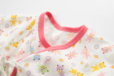 New Born Baby Bear Short Kimono Top Tie-side Shirt 3 Pack - Little Kooma