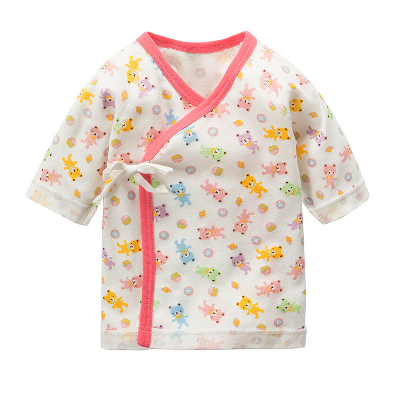 New Born Baby Bear Short Kimono Top Tie-side Shirt 3 Pack - Little Kooma