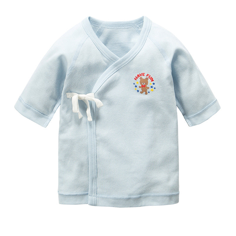 New Born Baby Bear Short Kimono Top Tie-side Shirt 3 Pack - Little Kooma