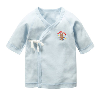 New Born Baby Bear Short Kimono Top Tie-side Shirt 3 Pack - Little Kooma