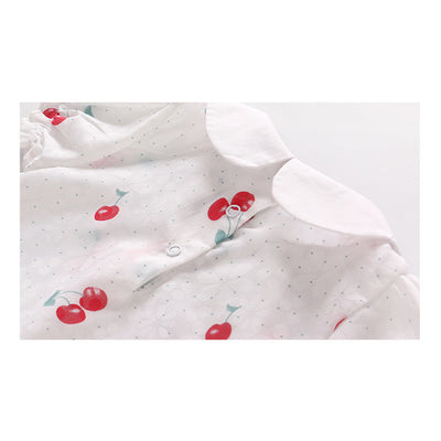 Baby Cherry Collar Romper w Collar n Hat Set - Little Kooma