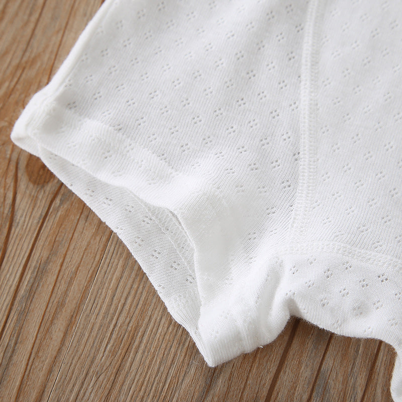 Baby Kid Girls Net Cotton Plain White Trunk Boxer Brief Underwear 2 Pack - Little Kooma