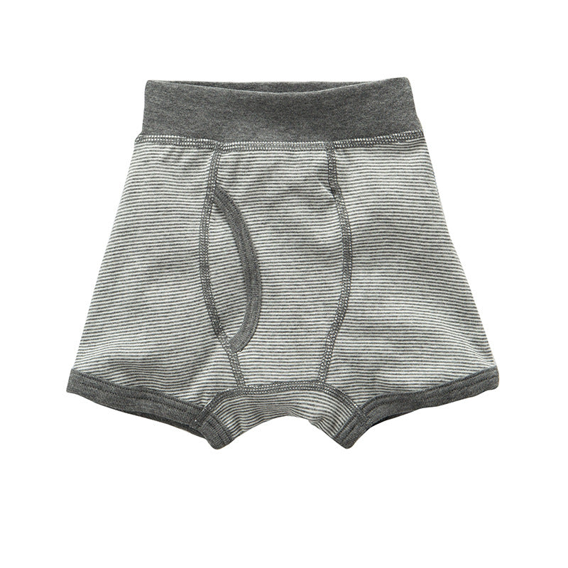 Baby Kid Boys Trunk Boxer Brief Underwear Blue Grey Stripes 3 Pack - Little Kooma