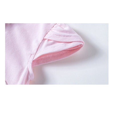Baby Girl Pink Romper w Cat Bird Balloon - Little Kooma