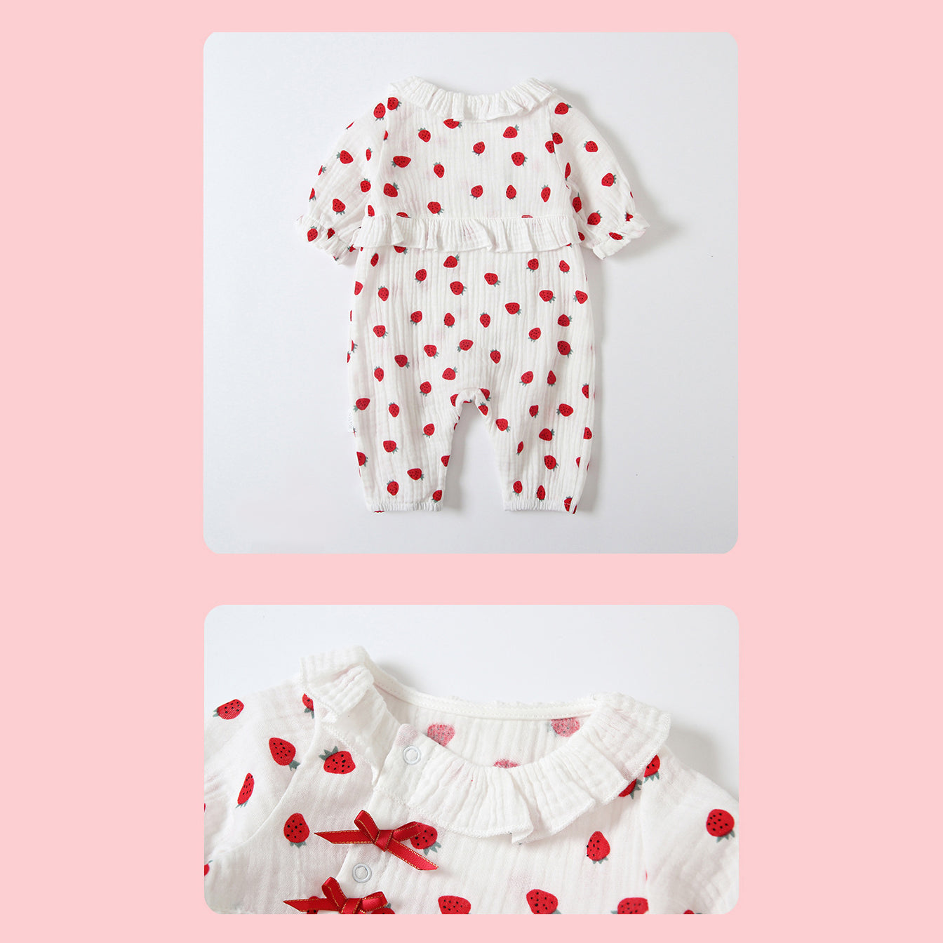 Baby Girl Collar Strawberry All In One - 0524 - Little Kooma