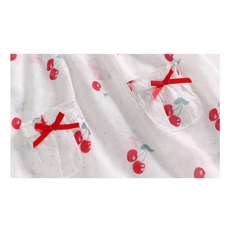 Baby Cherry Collar Romper w Collar n Hat Set - Little Kooma