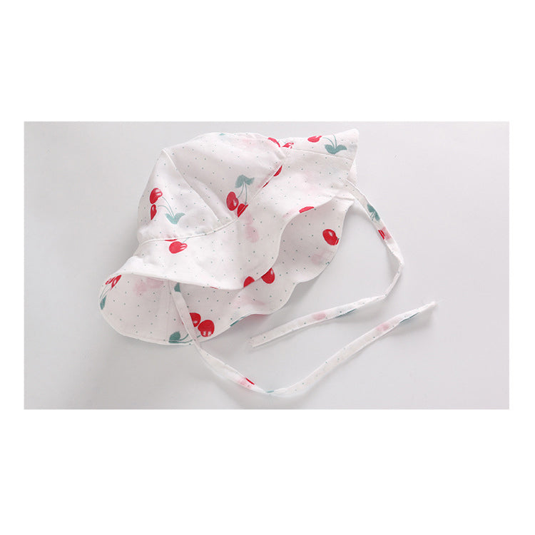 Baby Cherry Collar Romper w Collar n Hat Set - Little Kooma