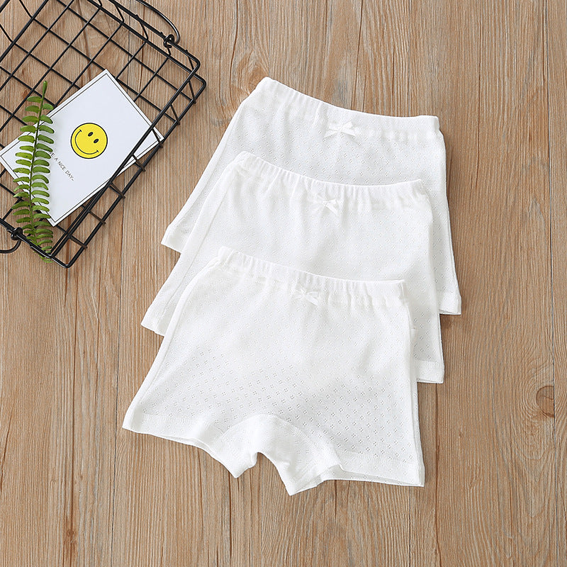 Baby Kid Girls Net Cotton Plain White Trunk Boxer Brief Underwear 2 Pack - Little Kooma