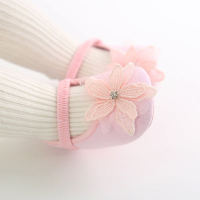 Baby Girl Flower Flats n Headwrap Set - 0912 - Little Kooma