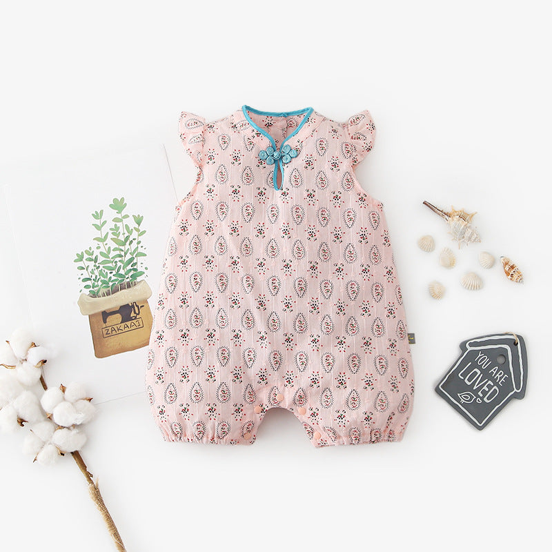 Baby Girl Keyhole Cheongsam Romper - 0616 - Little Kooma