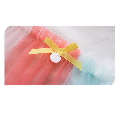 Baby Girl Bodysuit Dress Kids Girl Rainbow Voile Dress n Headwrap 2 Piece Set - 0521 - Little Kooma
