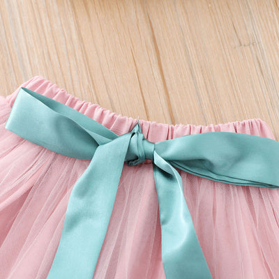 [KG07] Kids Girls Voile Cheongsam Set Top n Skirt Embroidered Peony CNY Chinese New Year Outfit - Little Kooma