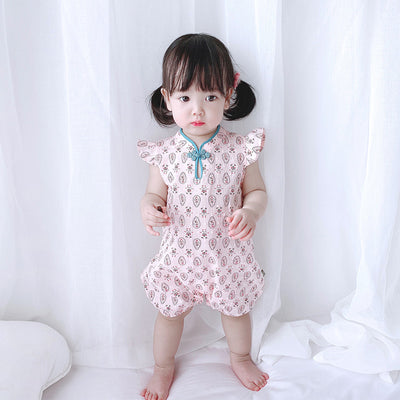 Baby Girl Keyhole Cheongsam Romper - 0616 - Little Kooma