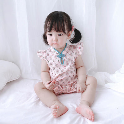 Baby Girl Keyhole Cheongsam Romper - 0616 - Little Kooma