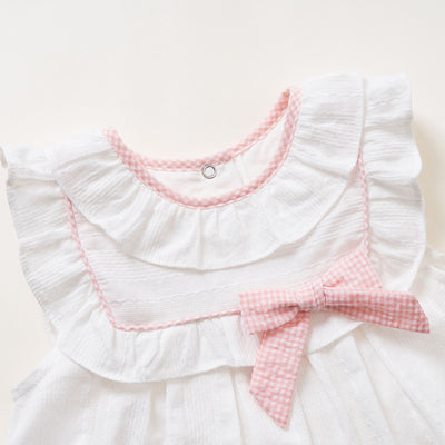 Baby Girl White Dress n Pink Knicker Set - 1209 - Little Kooma