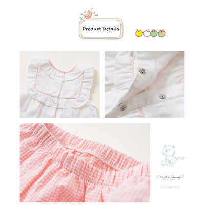 Baby Girl White Dress n Pink Knicker Set - 1209 - Little Kooma