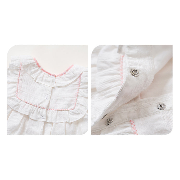 Baby Girl White Dress n Pink Knicker Set - 1209 - Little Kooma
