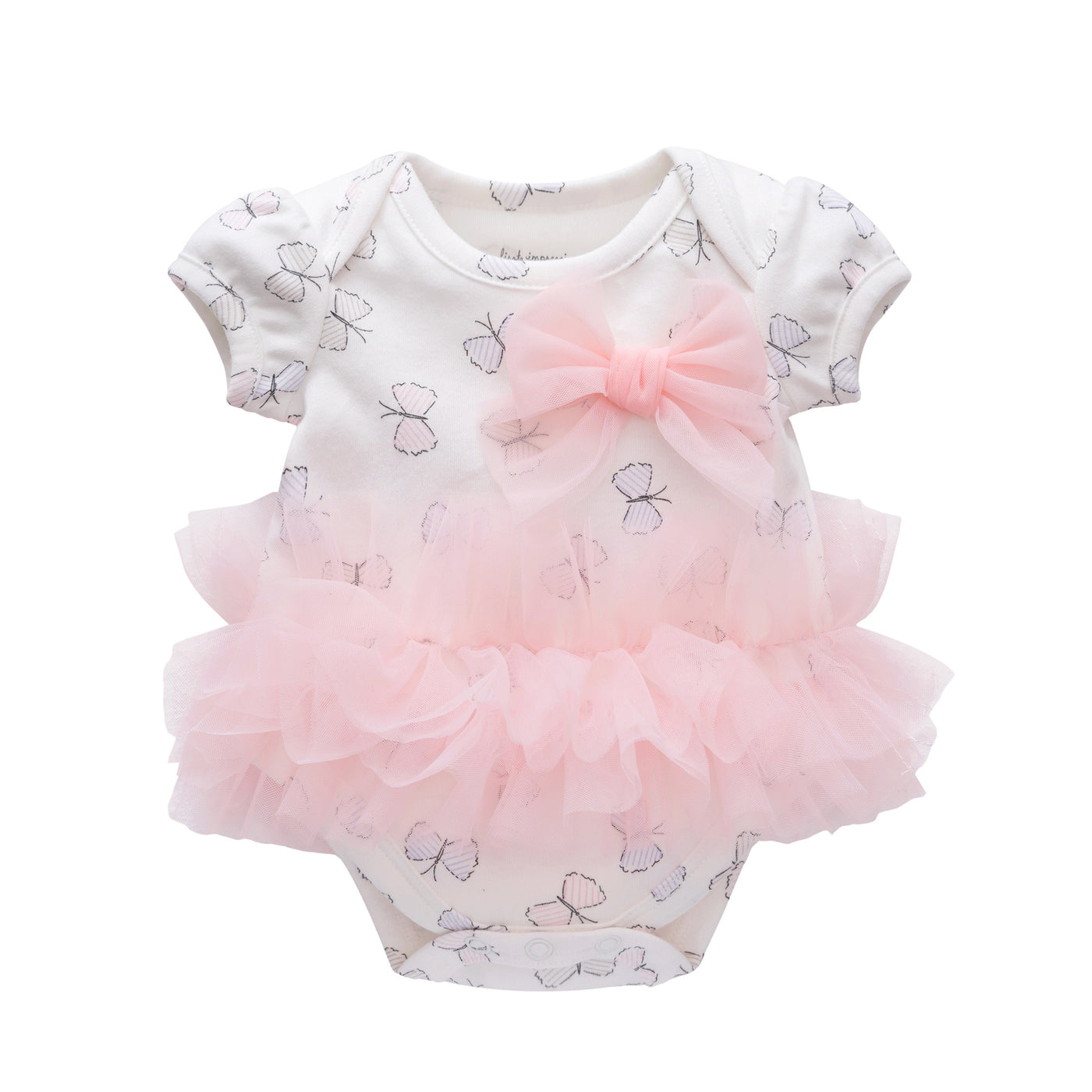 Baby Girl Butterfly Tutu Bodysuit w Big Bowtie - 0521 - Little Kooma