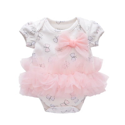 Baby Girl Butterfly Tutu Bodysuit w Big Bowtie - 0521 - Little Kooma