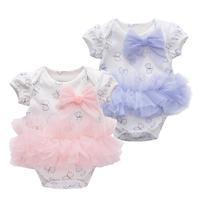 Baby Girl Butterfly Tutu Bodysuit w Big Bowtie - 0521 - Little Kooma