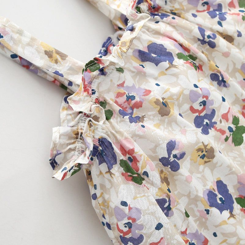 Baby Girl Flowers Cami Romper n Hat Set - 0616 - Little Kooma
