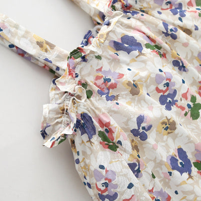 Baby Girl Flowers Cami Romper n Hat Set - 0616 - Little Kooma