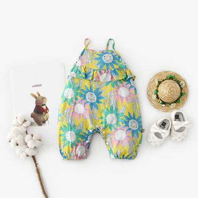 Baby Girl Sunflowers Cami Romper - 0616 - Little Kooma