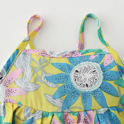 Baby Girl Sunflowers Cami Romper - 0616 - Little Kooma