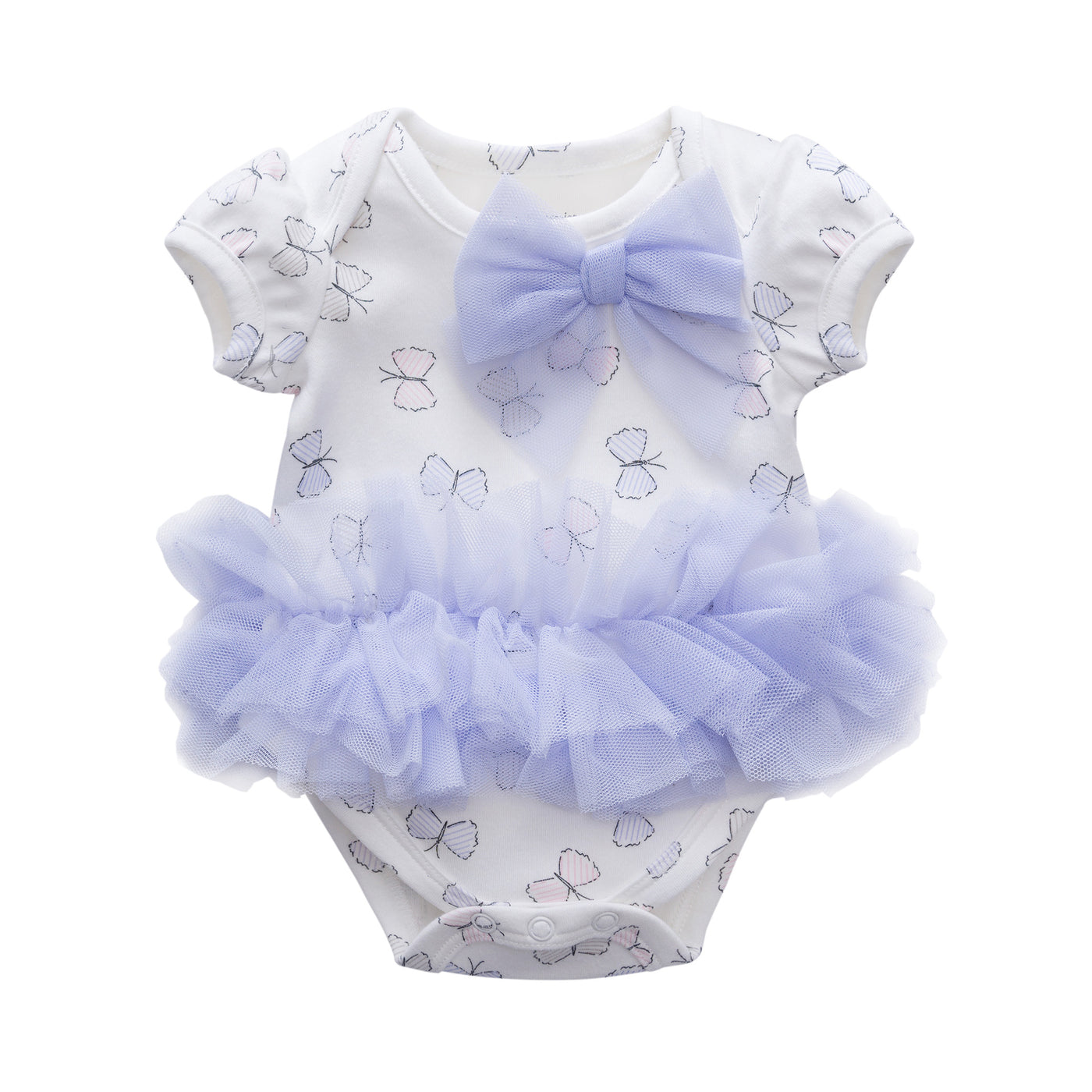 Baby Girl Butterfly Tutu Bodysuit w Big Bowtie - 0521 - Little Kooma