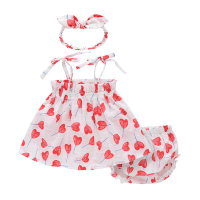 Baby Girl Camisole Top n Knickers n Headwrap 3 Piece Set - 0521 - Little Kooma