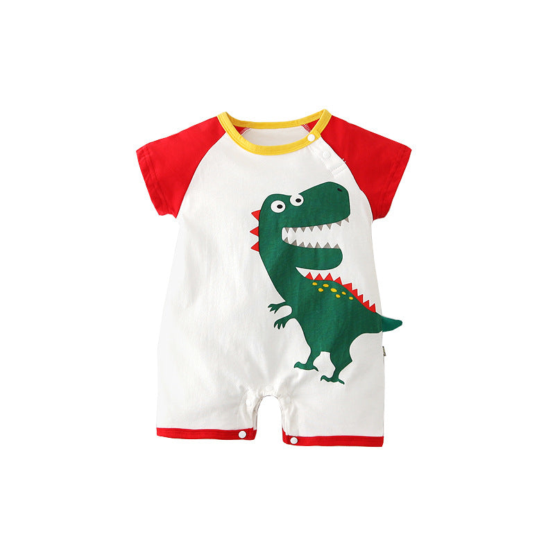 Baby Romper Dinosaur Splicing Sleeves - 0616 - Little Kooma