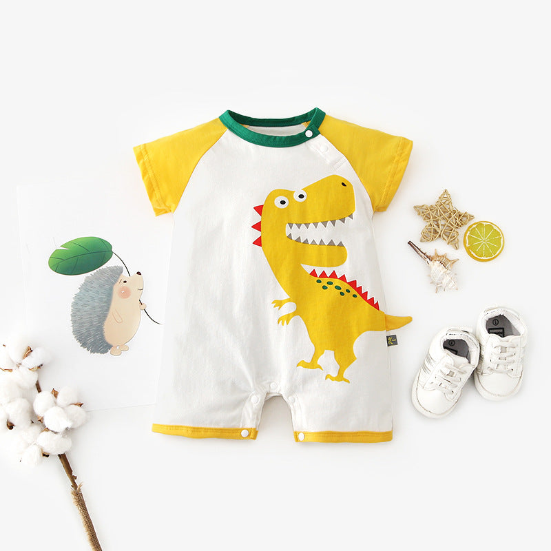 Baby Romper Dinosaur Splicing Sleeves - 0616 - Little Kooma